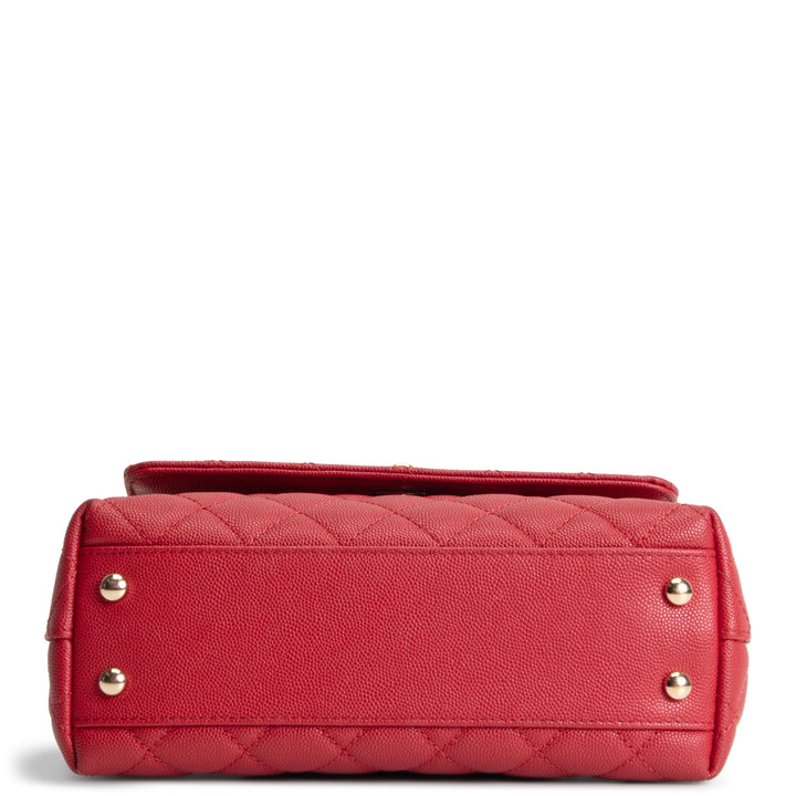 CHANEL Coco Handle Lizard Embossed Trim Mini - Red OUTLET FINAL SALE