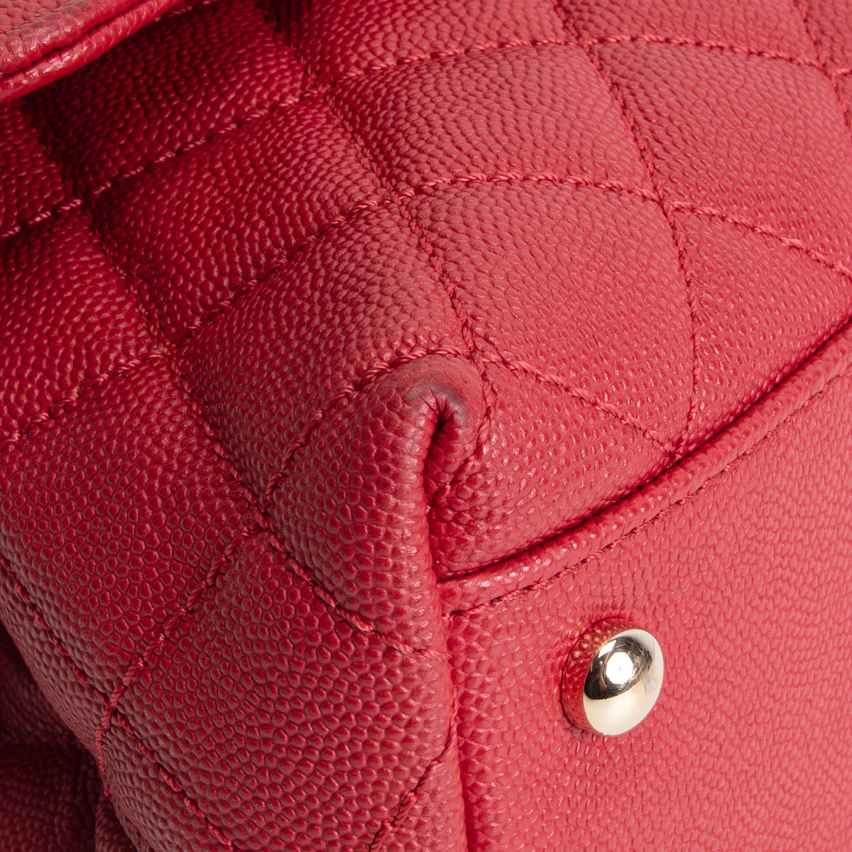 CHANEL Coco Handle Lizard Embossed Trim Mini - Red OUTLET FINAL SALE