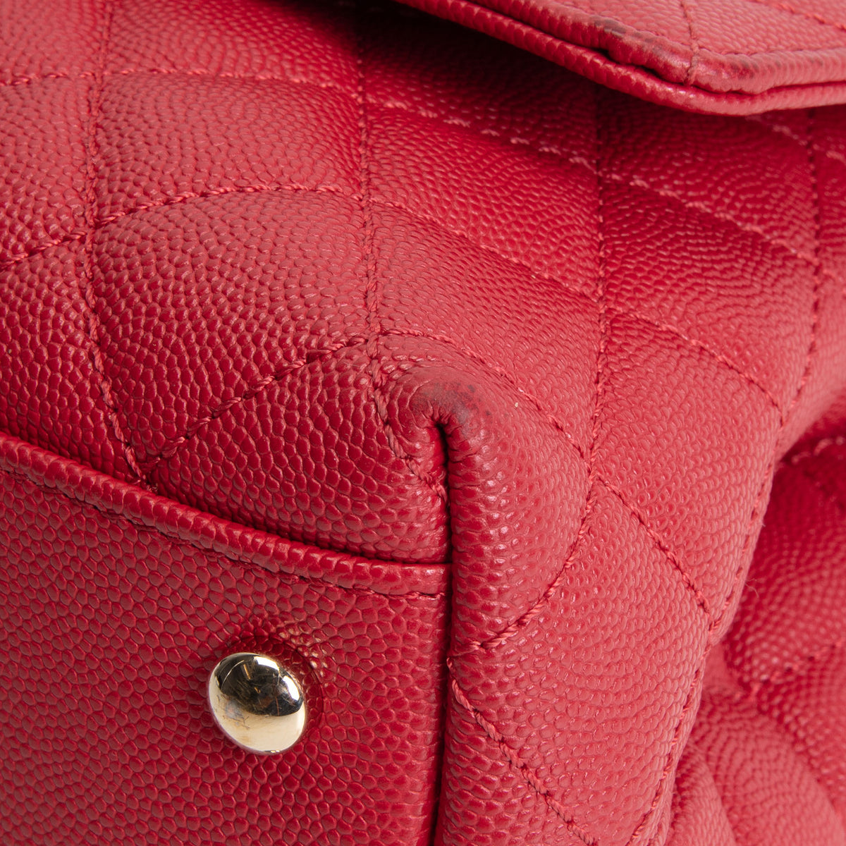 CHANEL Coco Handle Lizard Embossed Trim Mini - Red OUTLET FINAL SALE