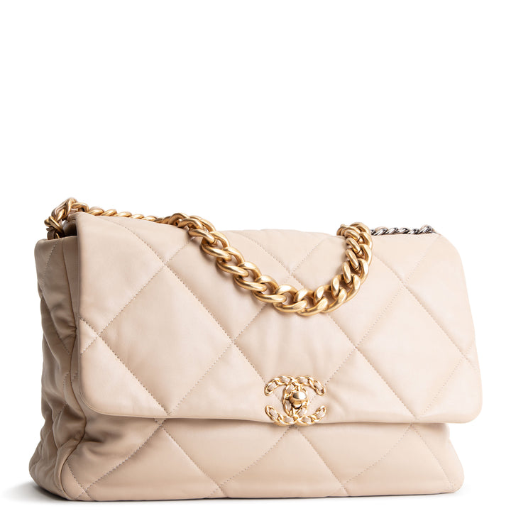 CHANEL 19 Quilted Maxi Flap - Beige OUTLET FINAL SALE