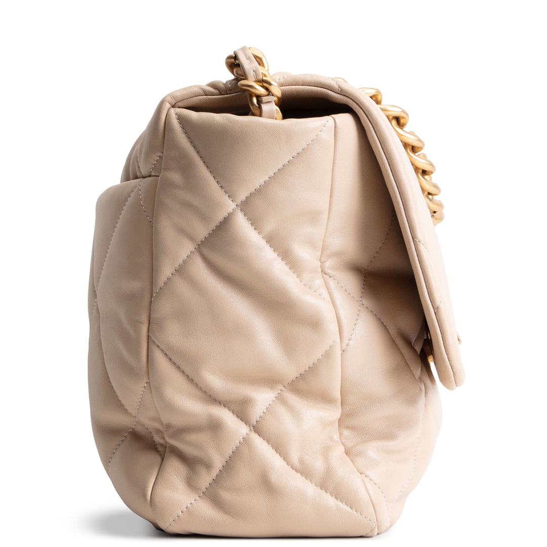 CHANEL 19 Quilted Maxi Flap - Beige OUTLET FINAL SALE