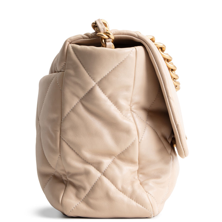 CHANEL 19 Quilted Maxi Flap - Beige OUTLET FINAL SALE