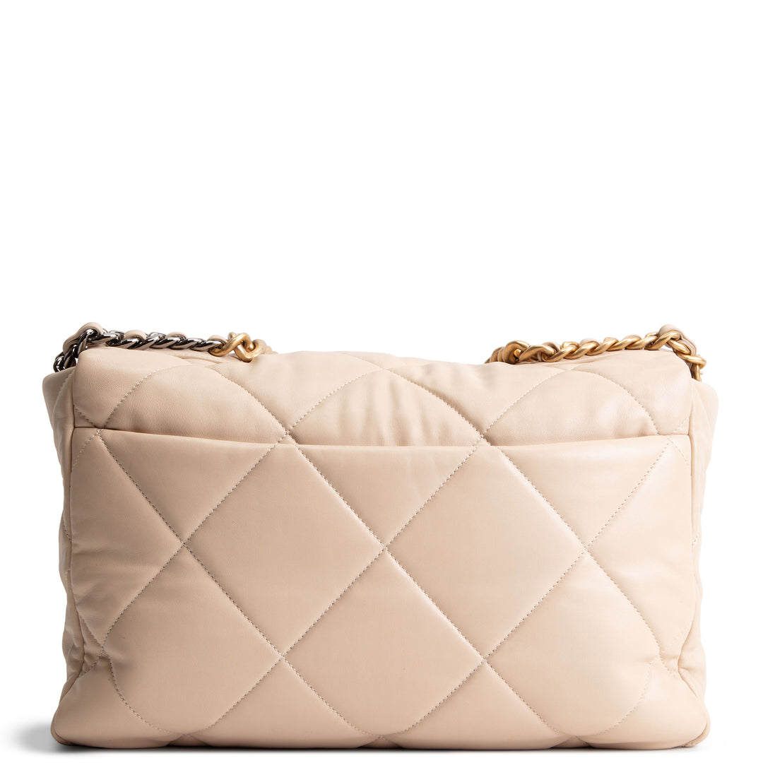 CHANEL 19 Quilted Maxi Flap - Beige OUTLET FINAL SALE