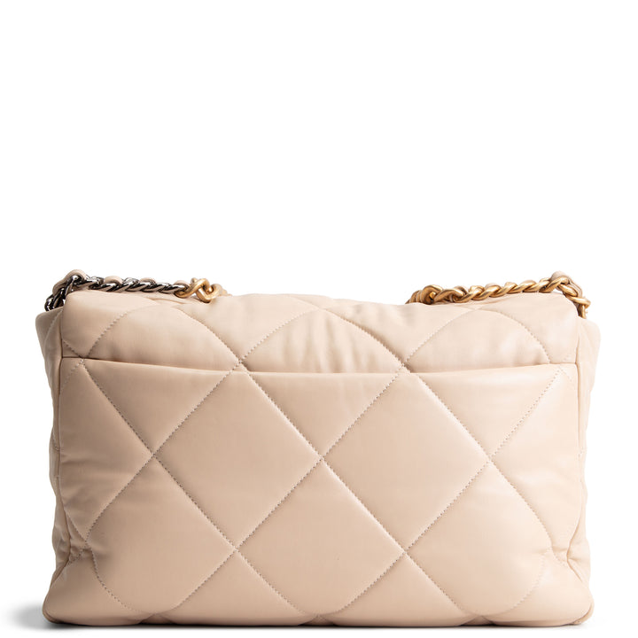 CHANEL 19 Quilted Maxi Flap - Beige OUTLET FINAL SALE