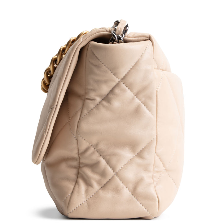 CHANEL 19 Quilted Maxi Flap - Beige OUTLET FINAL SALE