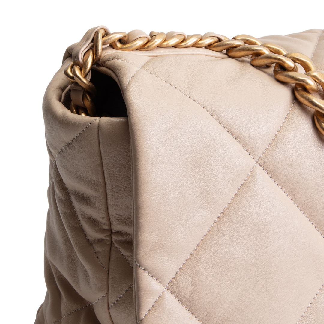 CHANEL 19 Quilted Maxi Flap - Beige OUTLET FINAL SALE