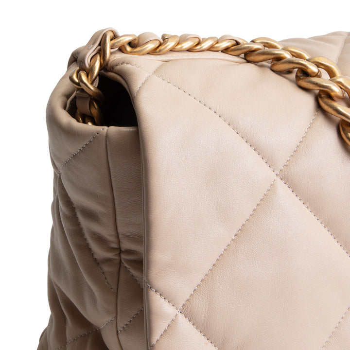 CHANEL 19 Quilted Maxi Flap - Beige OUTLET FINAL SALE