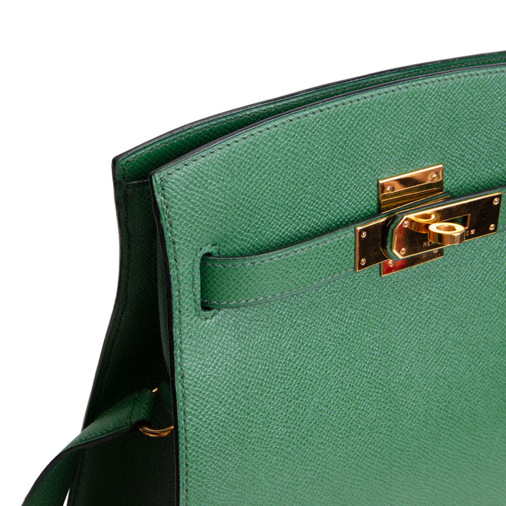 HERMES Vintage Courchevel Kelly Sport MM - Vert Benghal