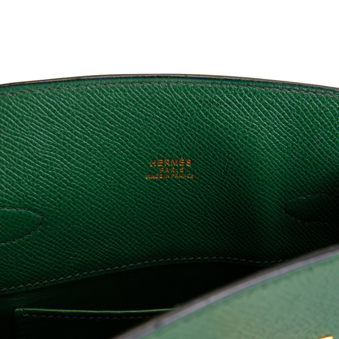 HERMES Vintage Courchevel Kelly Sport MM - Vert Benghal