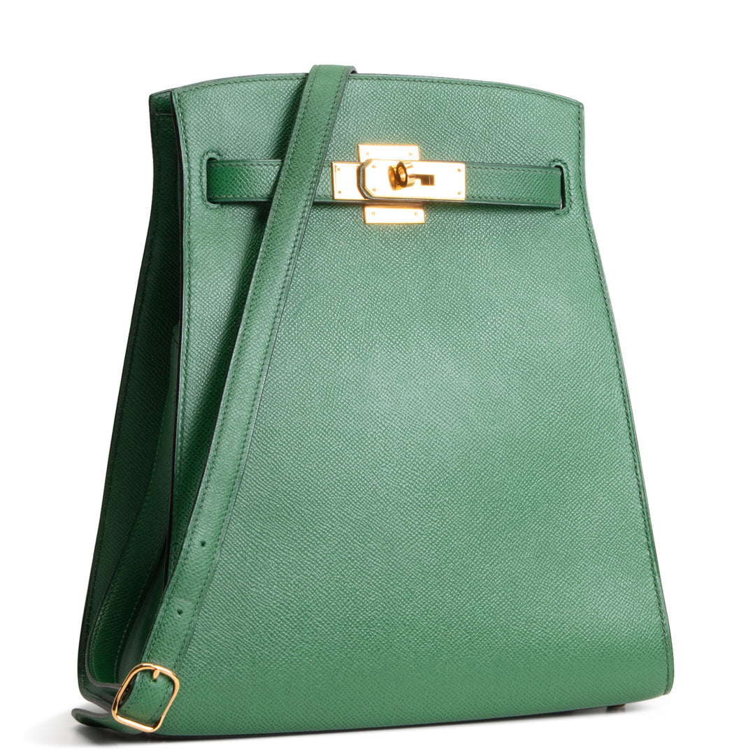 HERMES Vintage Courchevel Kelly Sport MM - Vert Benghal