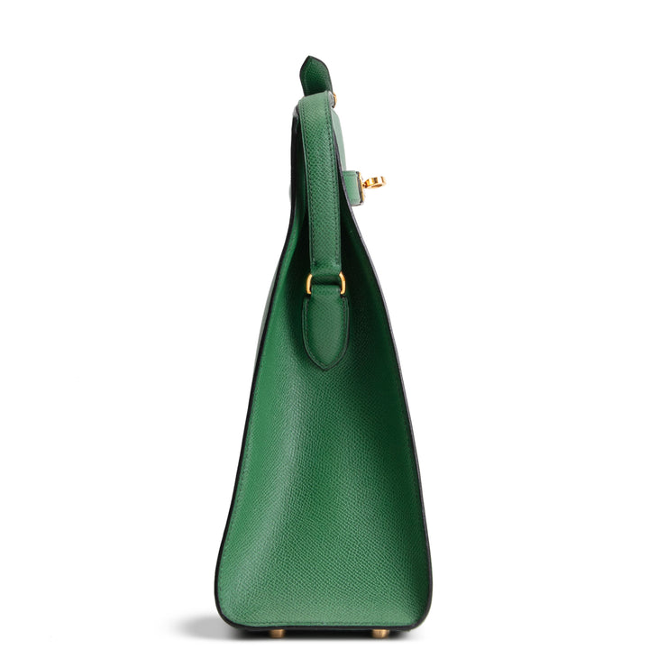 HERMES Vintage Courchevel Kelly Sport MM - Vert Benghal