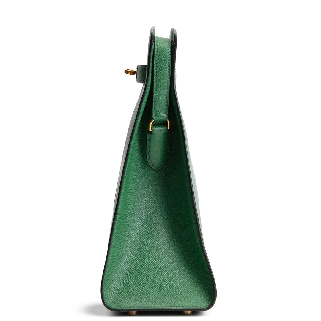 HERMES Vintage Courchevel Kelly Sport MM - Vert Benghal