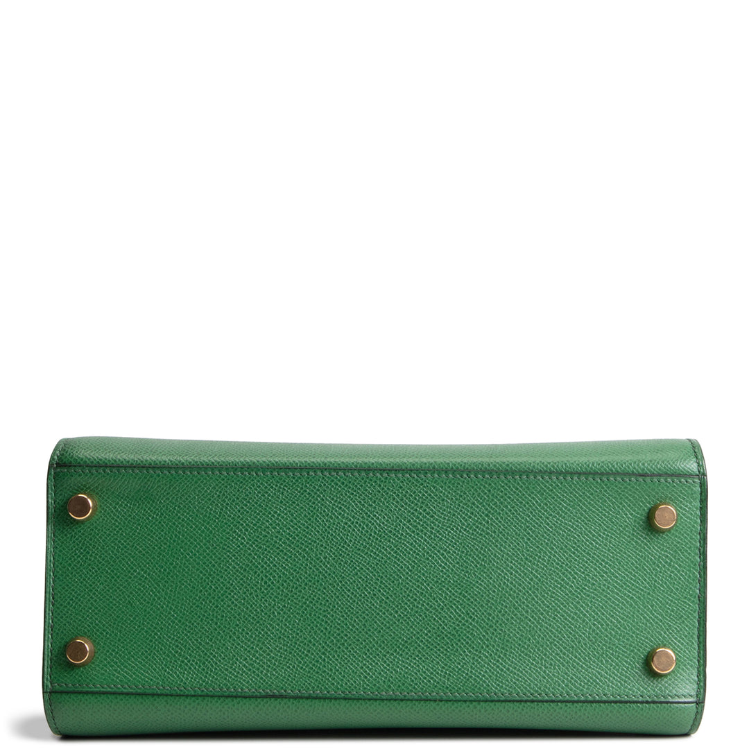 HERMES Vintage Courchevel Kelly Sport MM - Vert Benghal