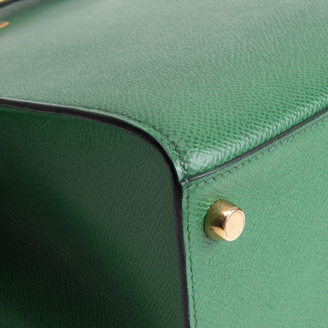HERMES Vintage Courchevel Kelly Sport MM - Vert Benghal