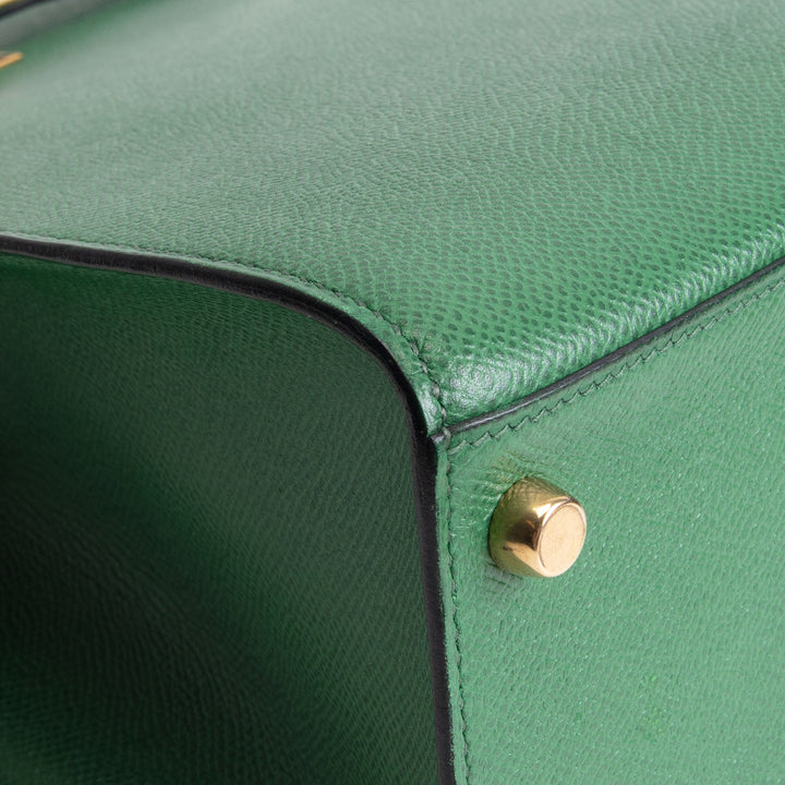 HERMES Vintage Courchevel Kelly Sport MM - Vert Benghal