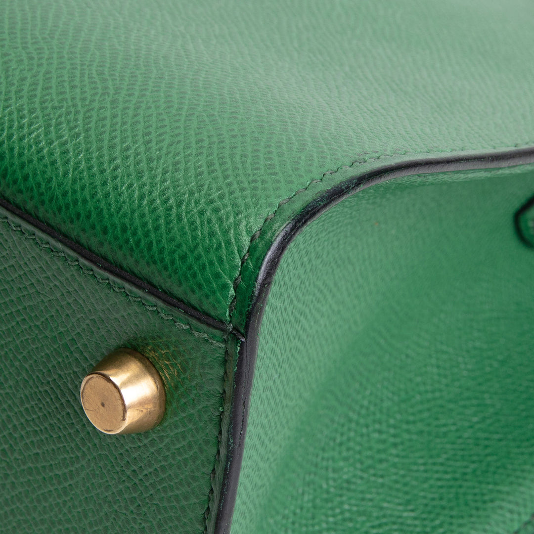 HERMES Vintage Courchevel Kelly Sport MM - Vert Benghal