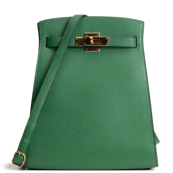 HERMES Vintage Courchevel Kelly Sport MM - Vert Benghal