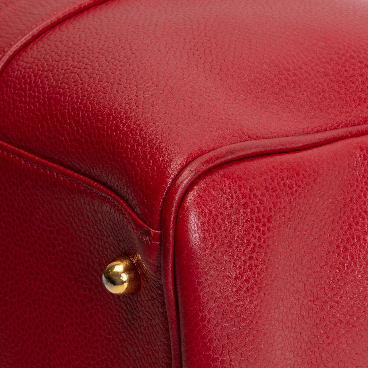 CHANEL Vintage CC Caviar Boston Bag