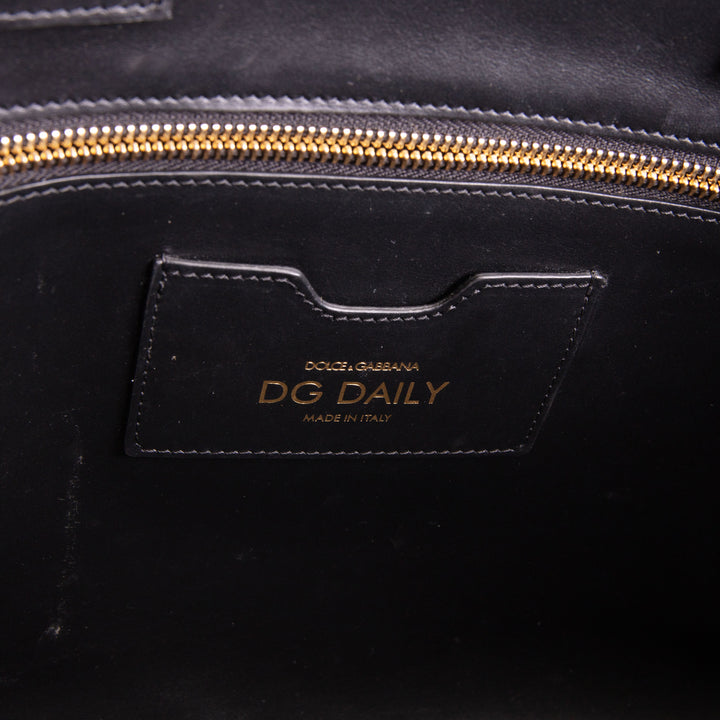 DOLCE & GABBANA Leather Daily DG Tote - Black