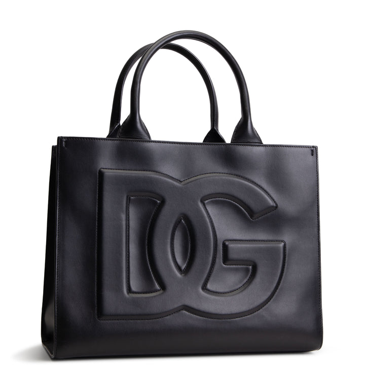 DOLCE & GABBANA Leather Daily DG Tote - Black