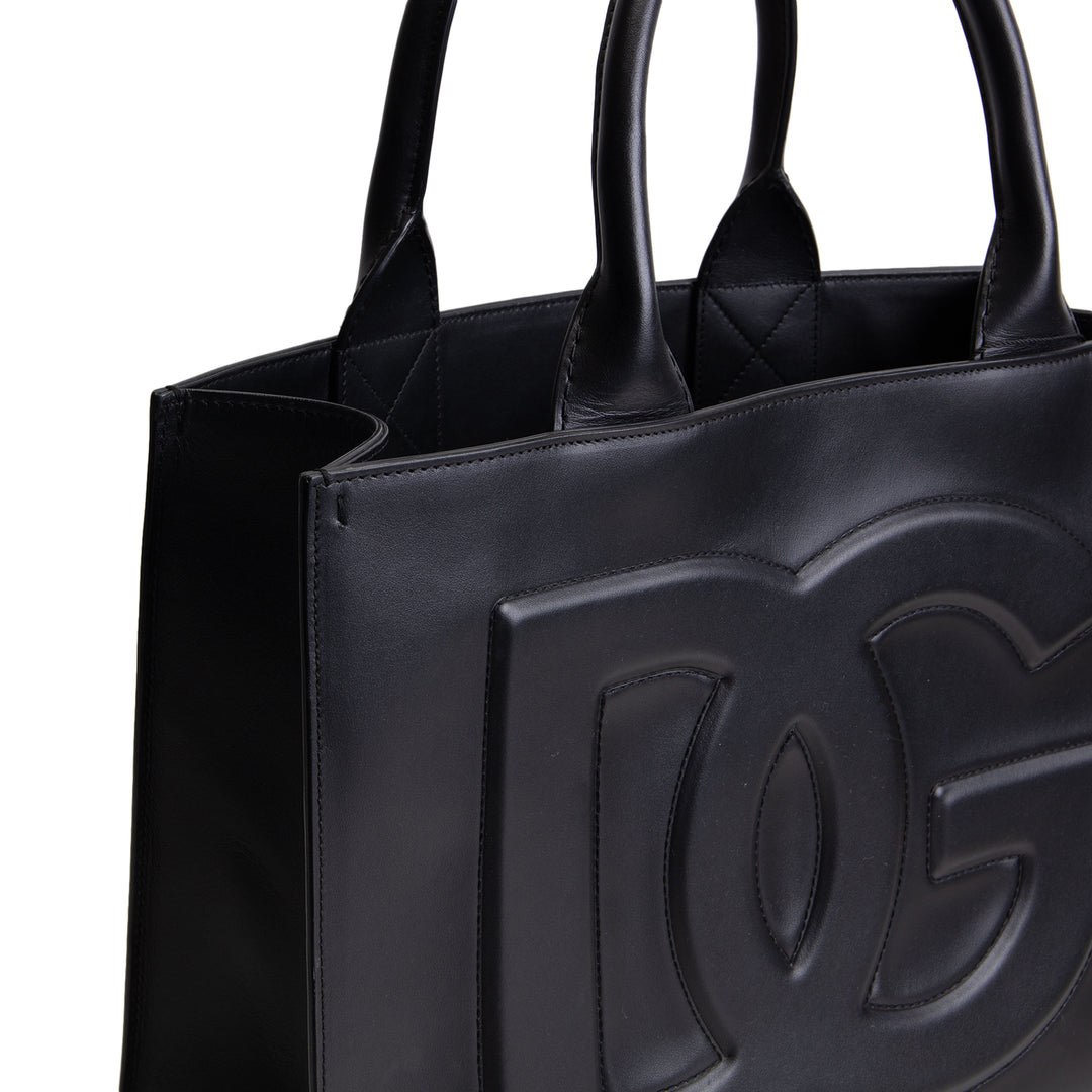 DOLCE & GABBANA Leather Daily DG Tote - Black