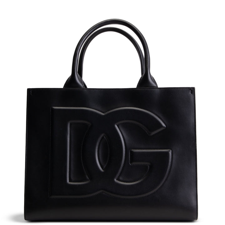 DOLCE & GABBANA Leather Daily DG Tote - Black