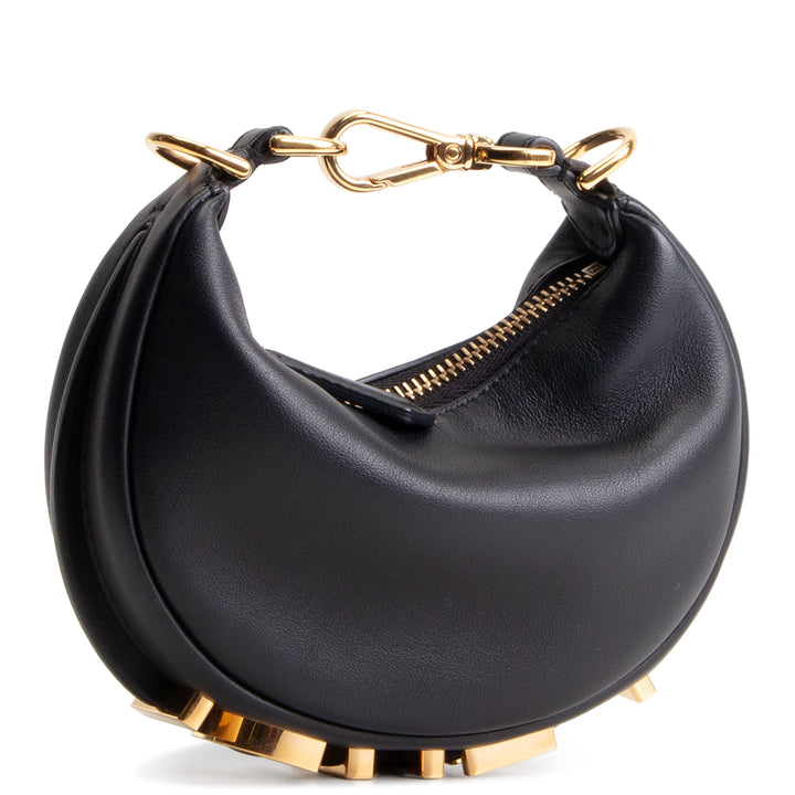 FENDI Fendigraphy Nano Hobo Charm - Black