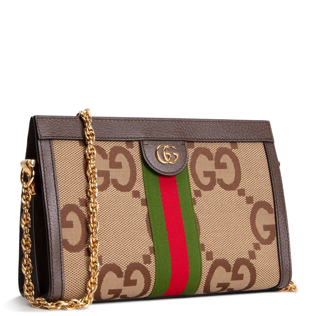 GUCCI GG Jumbo Canvas Ophidia Chain Clutch