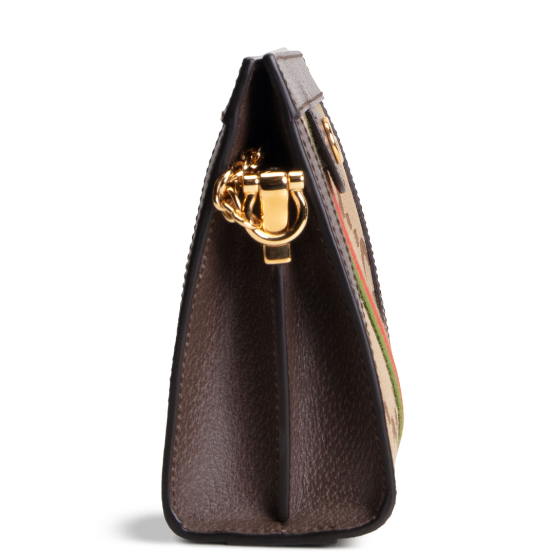 GUCCI GG Jumbo Canvas Ophidia Chain Clutch