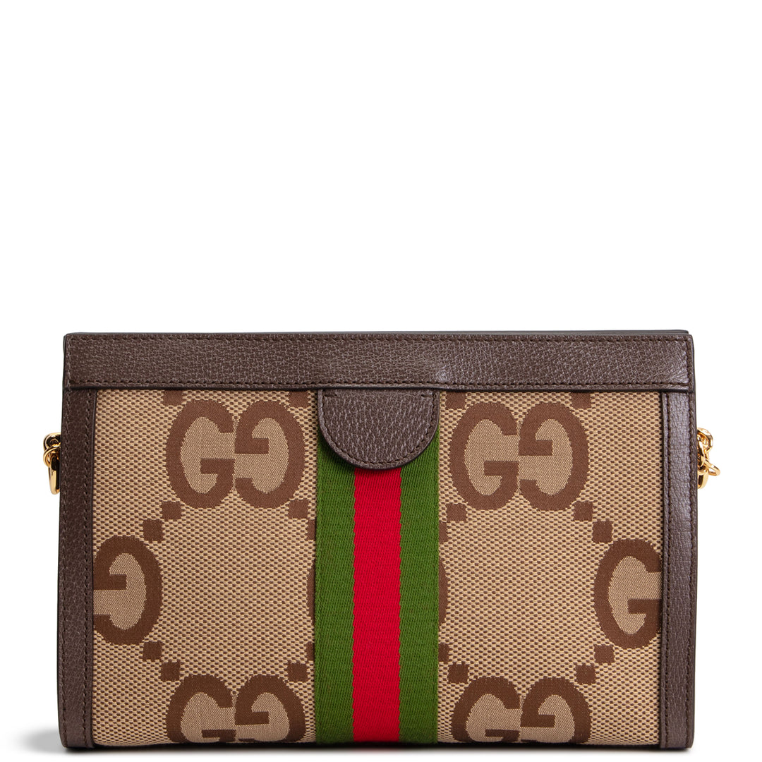 GUCCI GG Jumbo Canvas Ophidia Chain Clutch