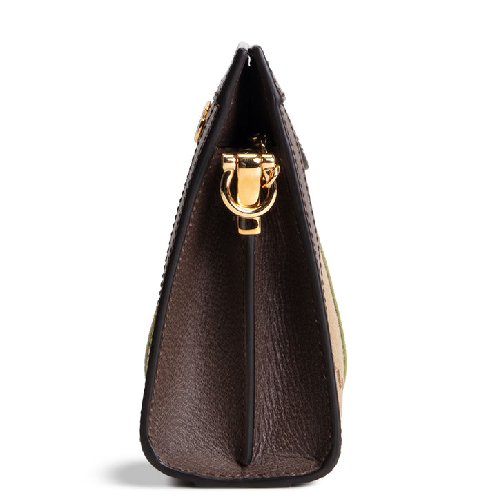 GUCCI GG Jumbo Canvas Ophidia Chain Clutch