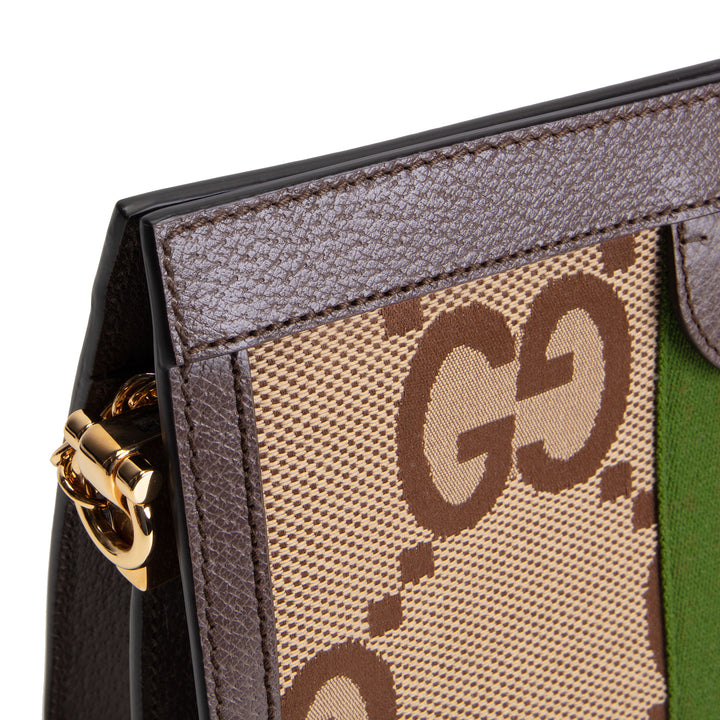 GUCCI GG Jumbo Canvas Ophidia Chain Clutch