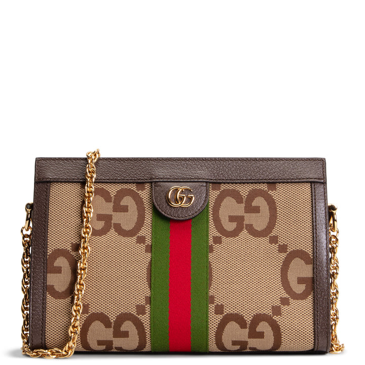 GUCCI GG Jumbo Canvas Ophidia Chain Clutch