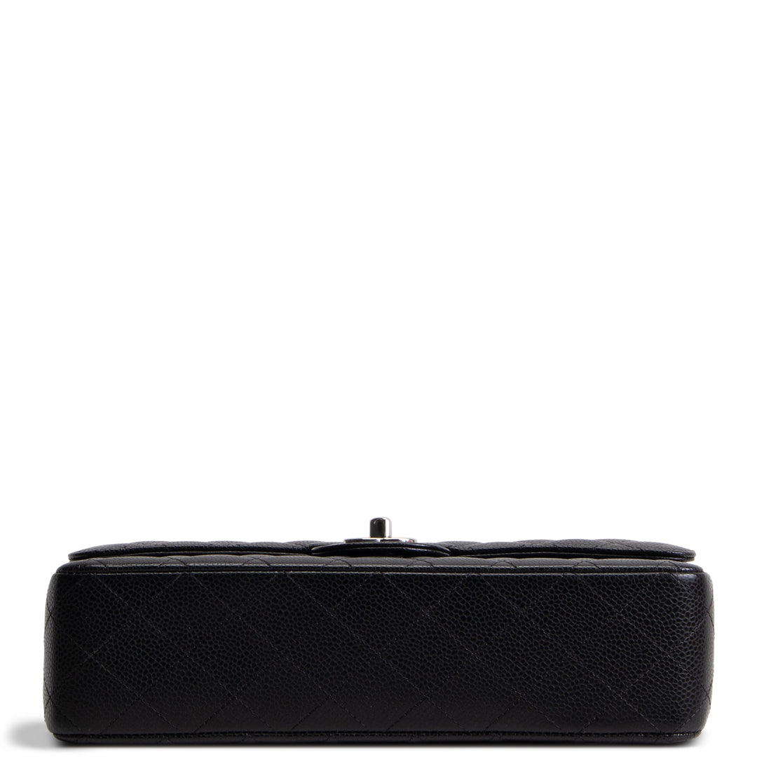 CHANEL Caviar Medium Double Flap Shoulder Bag - Black