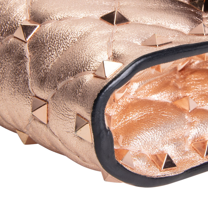 VALENTINO Rockstud Wallet on Chain - Metallic Rose