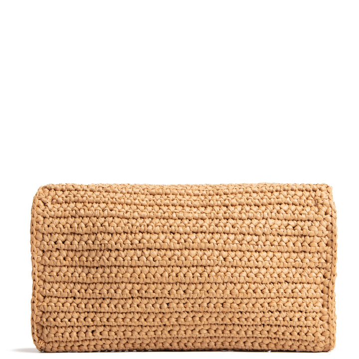 SAINT LAURENT Raffia Tassel Kate 99 - Dark Nude