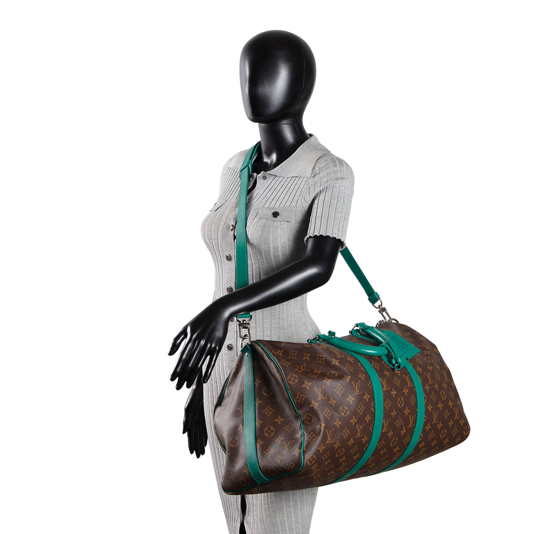 LOUIS VUITTON Monogram Keepall Bandouliere 50 - Borneo Green Trim