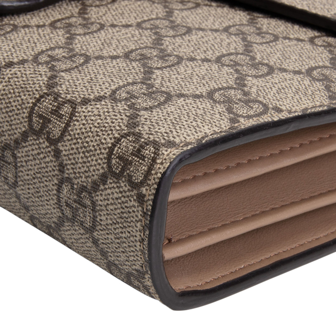 GUCCI GG Supreme Dionysus Chain Wallet - Beige & Ebony