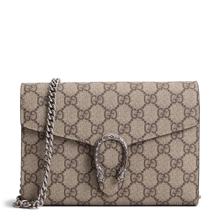 GUCCI GG Supreme Dionysus Chain Wallet - Beige & Ebony