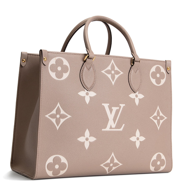 LOUIS VUITTON Bicolor Empreinte OntheGo MM - Dove/Cream