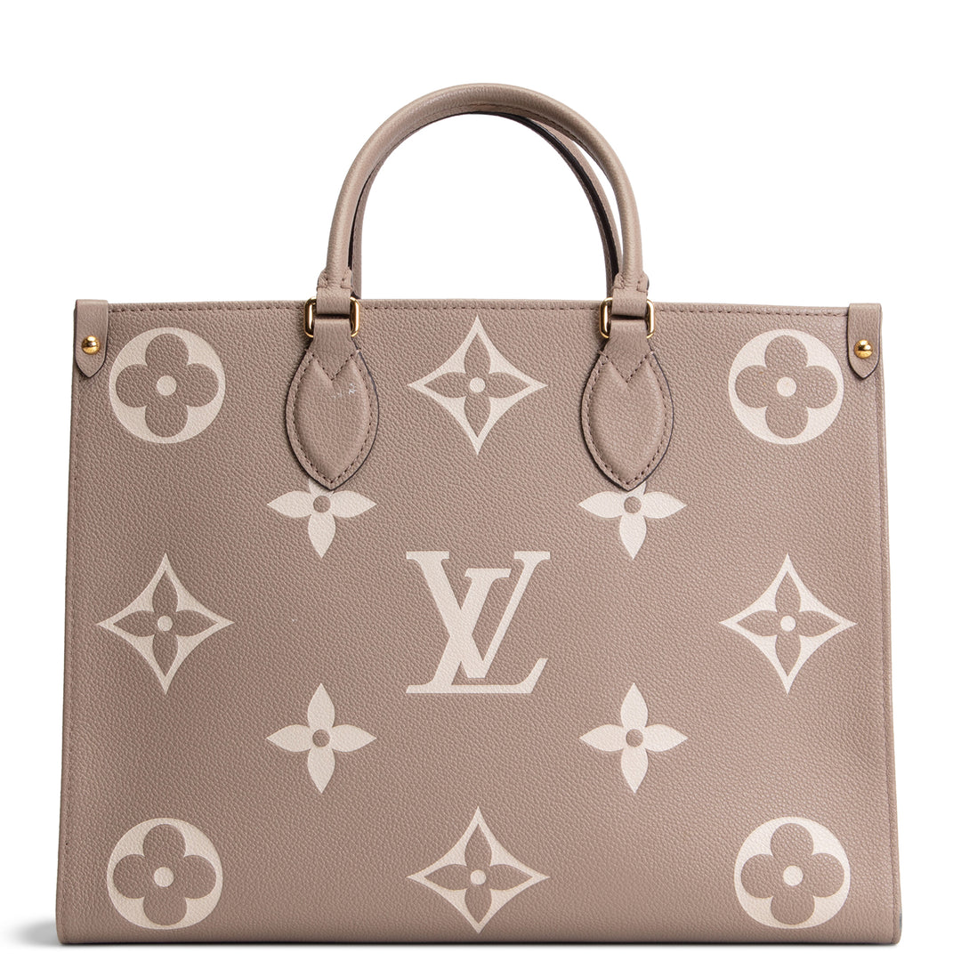 LOUIS VUITTON Bicolor Empreinte OntheGo MM - Dove/Cream
