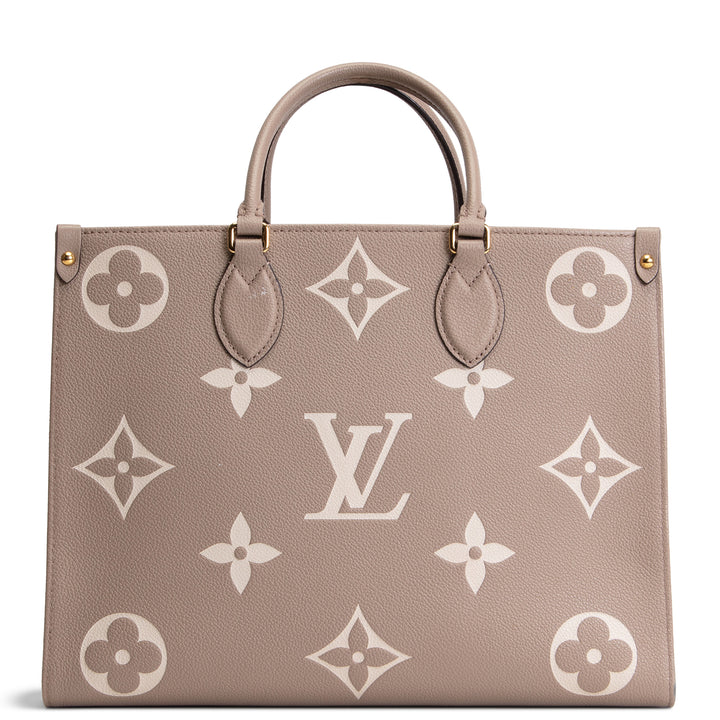 LOUIS VUITTON Bicolor Empreinte OntheGo MM - Dove/Cream