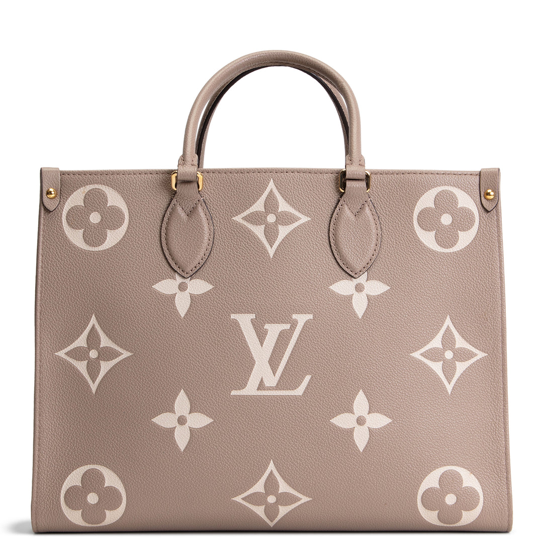 LOUIS VUITTON Bicolor Empreinte OntheGo MM - Dove/Cream