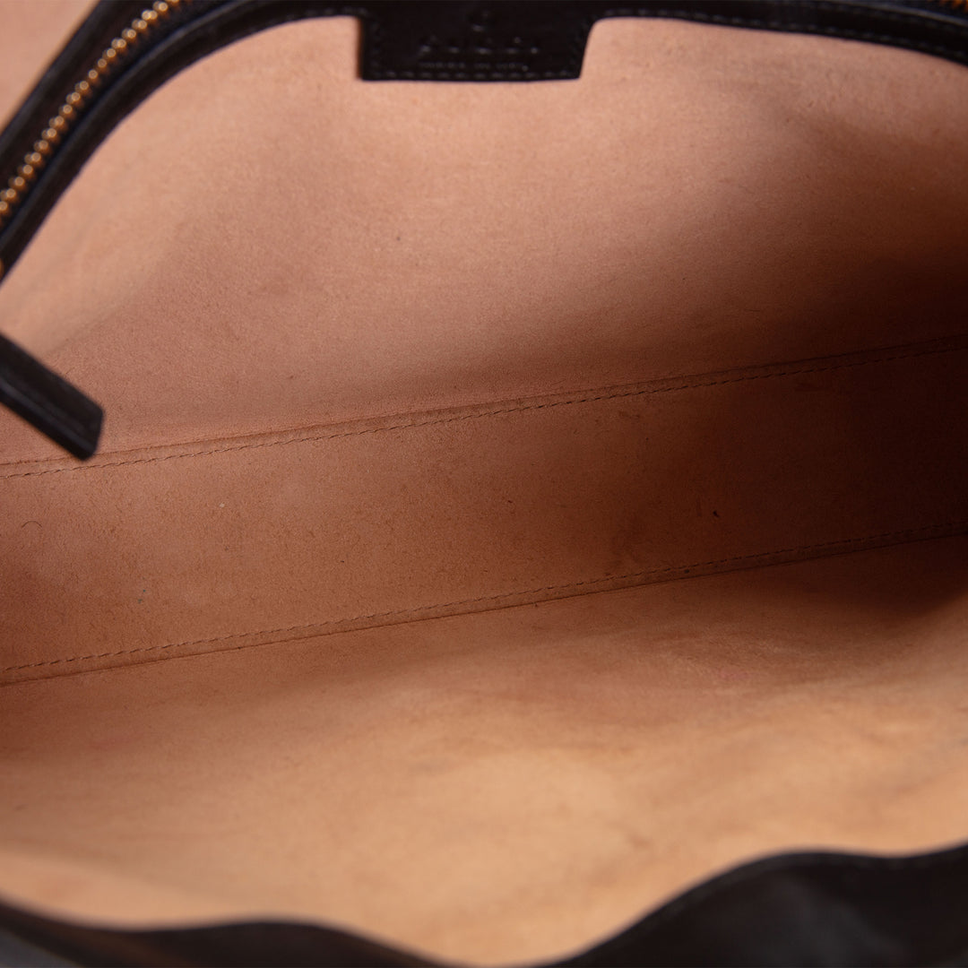 GUCCI GG Supreme Medium Padlock Shoulder Bag - Beige & Black
