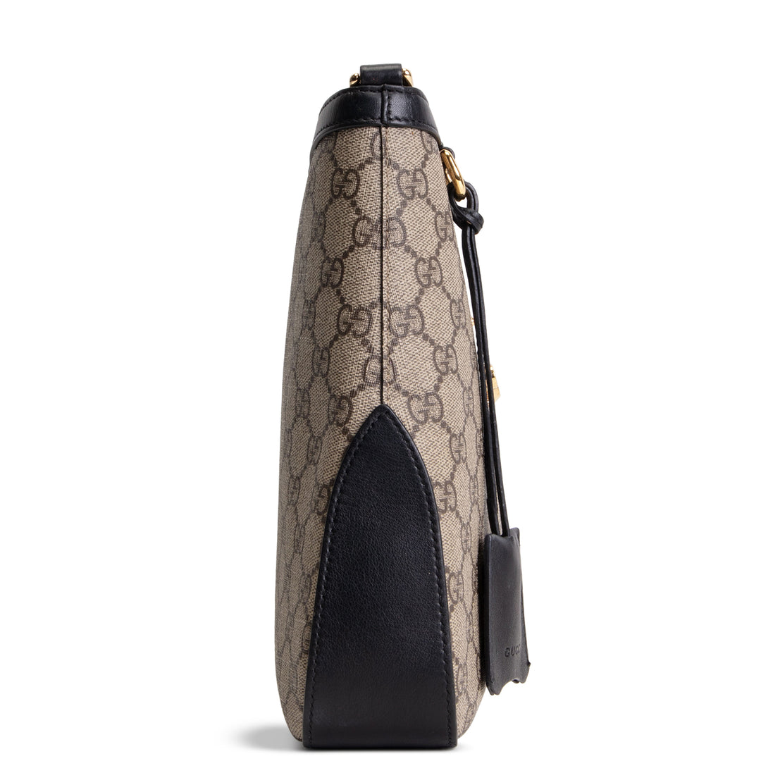 GUCCI GG Supreme Medium Padlock Shoulder Bag - Beige & Black