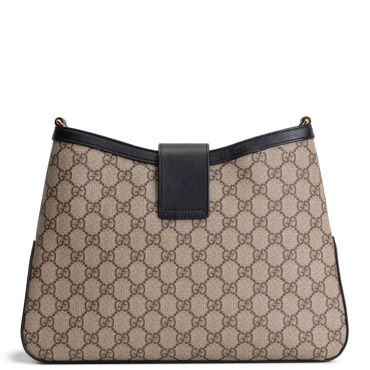 GUCCI GG Supreme Medium Padlock Shoulder Bag - Beige & Black