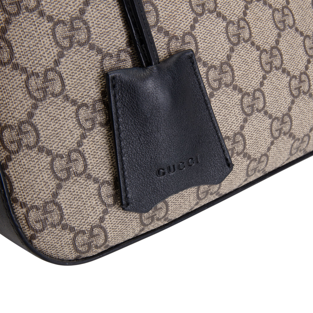 GUCCI GG Supreme Medium Padlock Shoulder Bag - Beige & Black