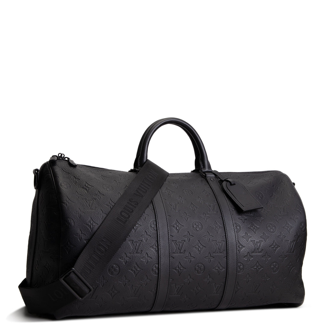 LOUIS VUITTON Keepall 50 Bandouliere Monogram Shadow Leather