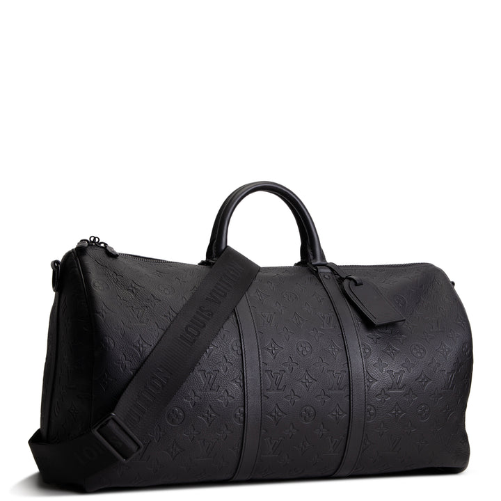 LOUIS VUITTON Keepall 50 Bandouliere Monogram Shadow Leather