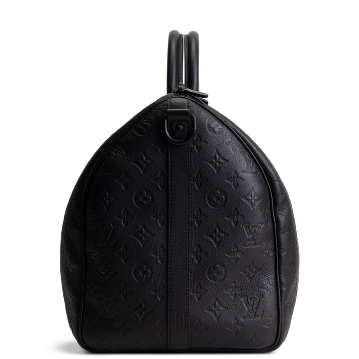 LOUIS VUITTON Keepall 50 Bandouliere Monogram Shadow Leather